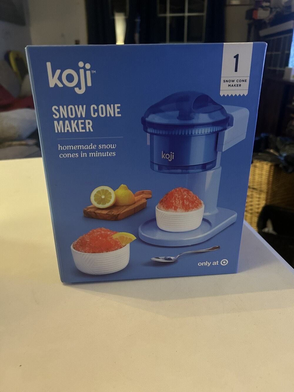 Koji Ice Shaver - Blue Snow Cone Maker New in Box Kitchen Desserts Fun For Kids